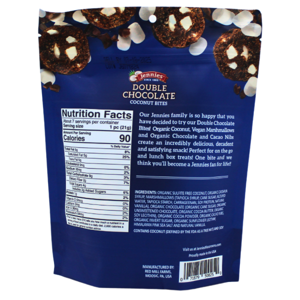 Jennies Organic Double Chocolate Coconut Bites 5.25oz For Discount