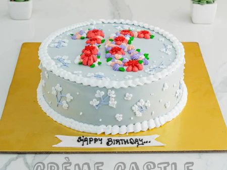 Floral Number Cake Online Hot Sale