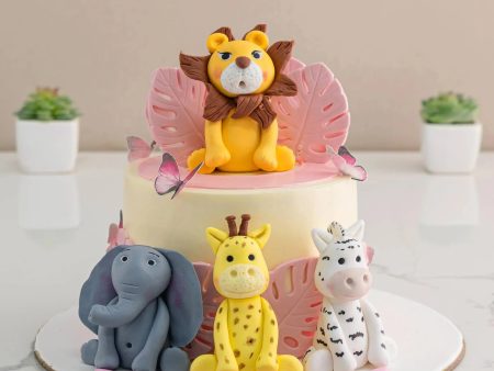 Jungle theme pink Cake Online Sale