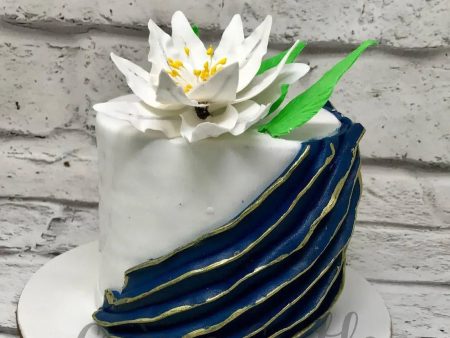 Floral blue Cake For Sale