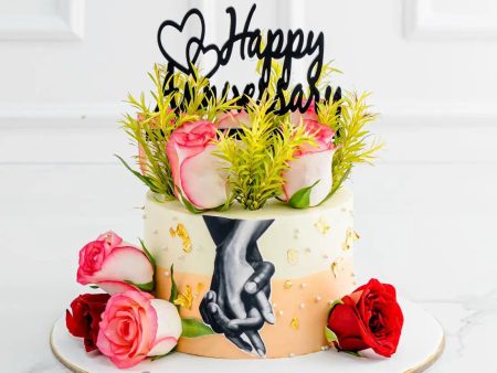 Floral Hand in Hand Cake Cheap