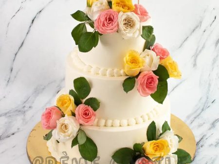 3 Tier Floral Cake Cheap