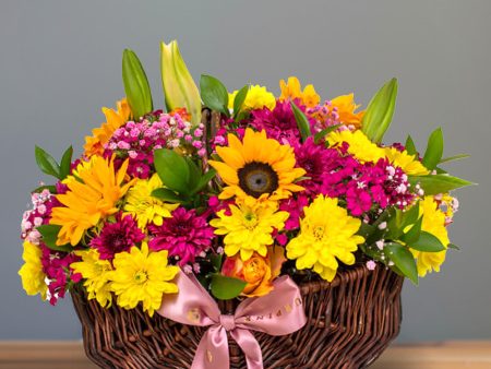 Sunshine Mixed Flower Basket Online Sale