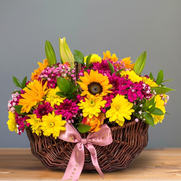 Sunshine Mixed Flower Basket Online Sale