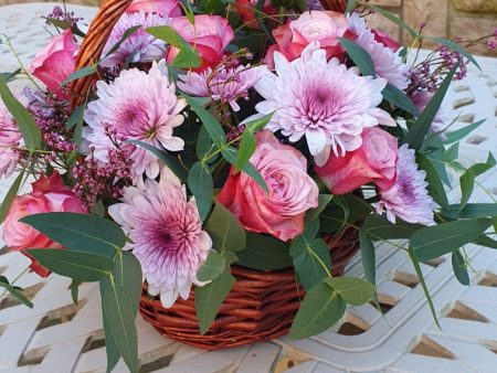 Pale pink basket Fashion