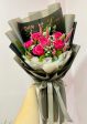 6 fuchsia pink rose bouquet on Sale