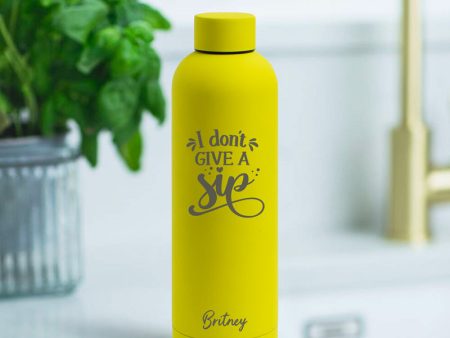 Personalised Soft Touch Yellow Water Bottle - 500ml on Sale