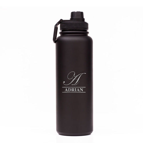 Black Personalised Hydration Vacuum Bottle , 1 litre Sale