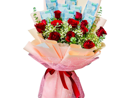 12 Red rose with 8k money For Cheap