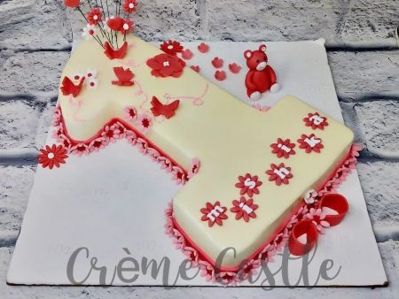 1 Number Shape Cake For Discount