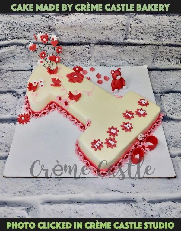 1 Number Shape Cake For Discount