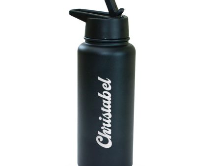 Sports Straw Bottle 750ml - Black For Cheap