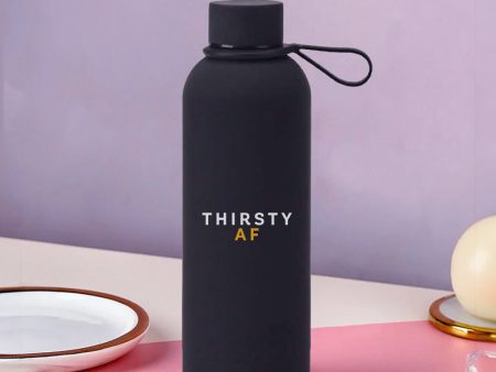 Thirsty AF Soft Touch Black Water Bottle - 500ml Supply