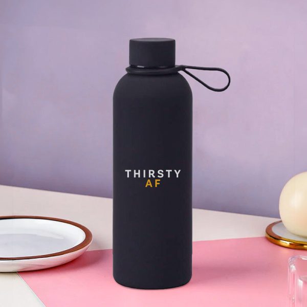 Thirsty AF Soft Touch Black Water Bottle - 500ml Supply