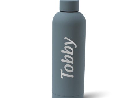 Personalised Soft Touch Grey Water Bottle - 500ml Hot on Sale