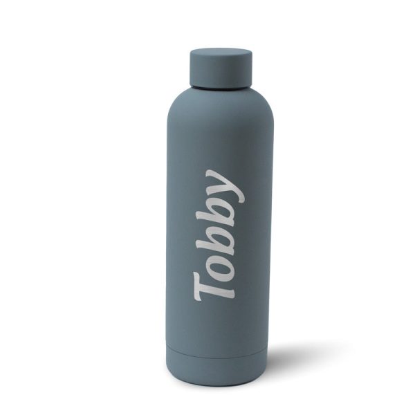 Personalised Soft Touch Grey Water Bottle - 500ml Hot on Sale