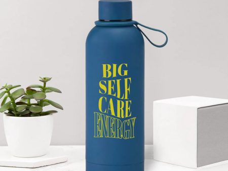 Big Self Care Energy Soft Touch Blue Water Bottle- 500ml Online now