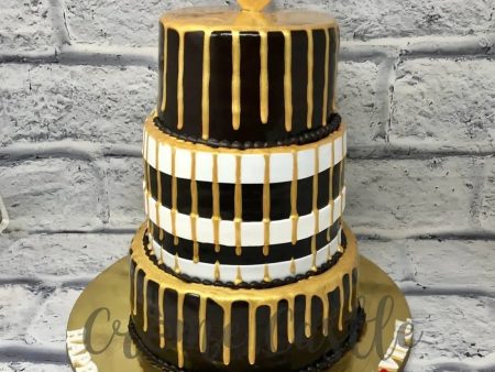 3 Tier Golden Cake Supply